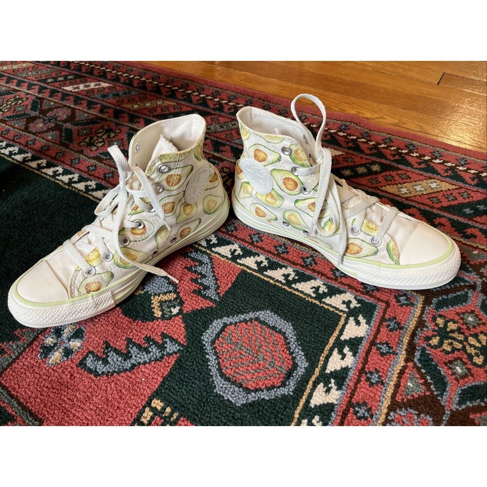 Converse Chuck Taylor All Star Hi Top W8 M6 Avocado Print Sneakers